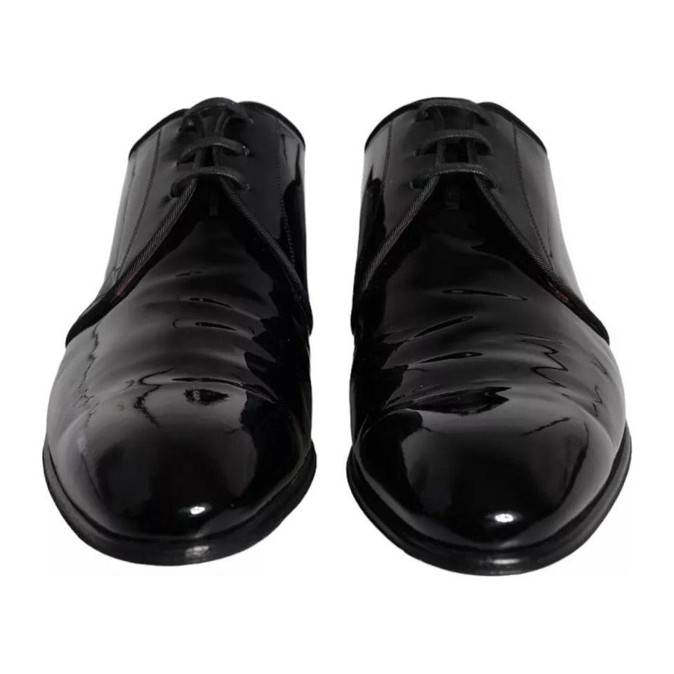 Dolce & Gabbana Black Patent Leather Derby Men Dress Shoes Dolce & Gabbana