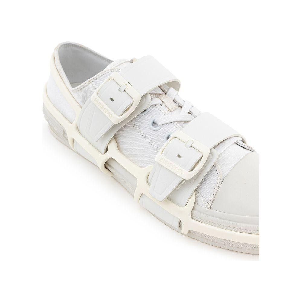 Burberry White Cotton Sneaker Burberry