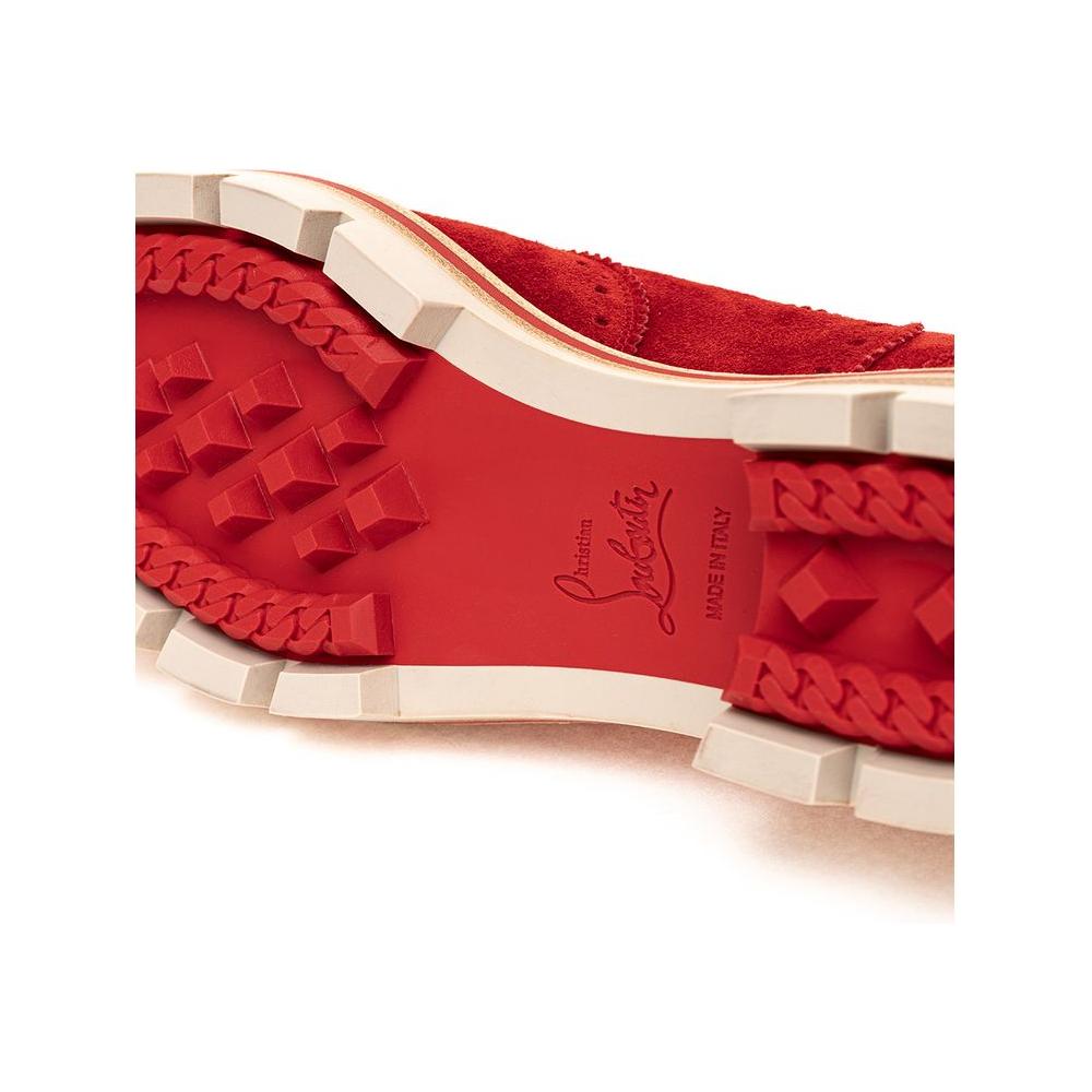 Christian Louboutin Red Suede Flat Shoe Christian Louboutin