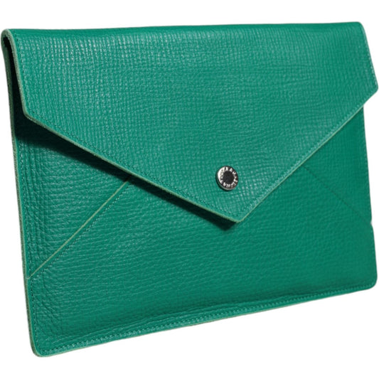 Dolce & Gabbana Green Leather Handbag Clutch Mini Purse Pouch Tablet Case Dolce & Gabbana