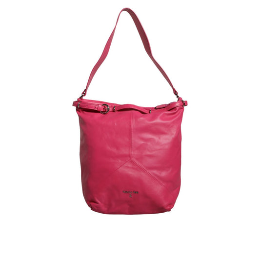 Patrizia Pepe Fuchsia Pink Leather Shoulder Purse Tote Bag