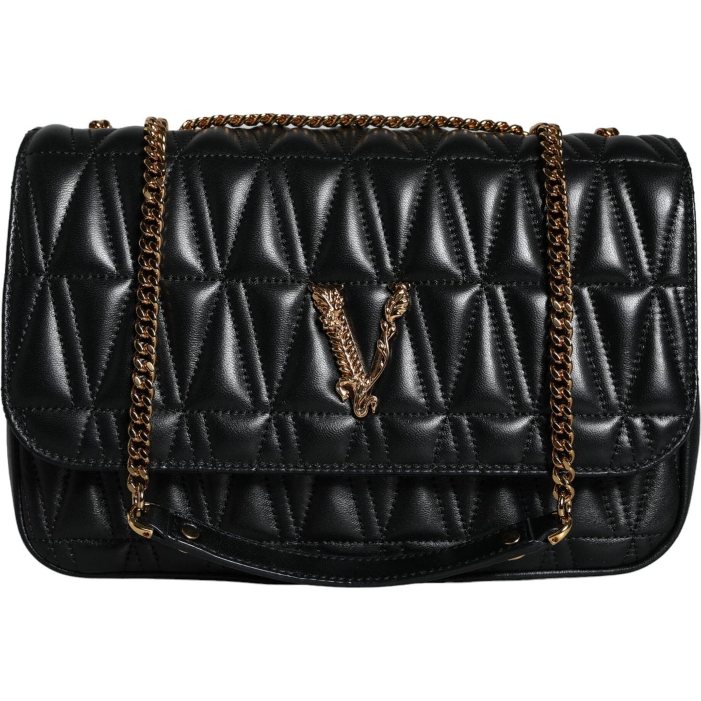 Versace Black Mini Nappa Leather Crossbody Shoulder Bag Versace