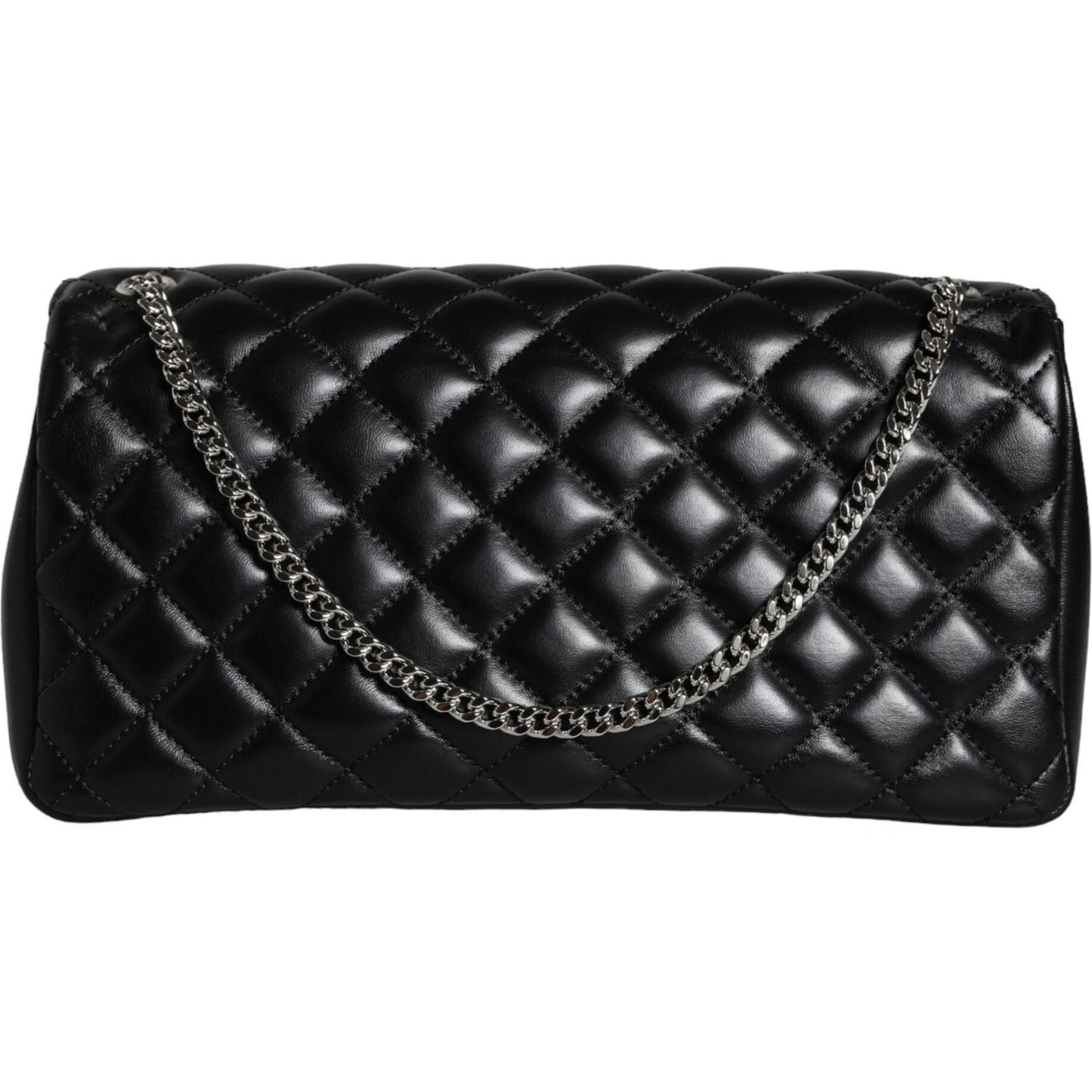 Versace Black Quilted Lambskin Leather Crossbody Shoulder Bag Versace