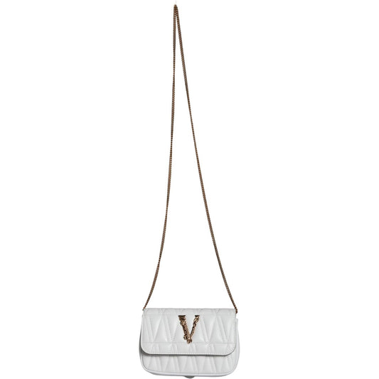 Versace White Quilted Nappa Leather Crossbody Shoulder Bag Versace