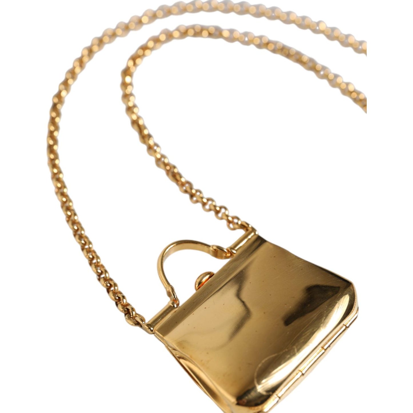 Dolce & Gabbana Gold Brass Chain Sicily Micro Bag Pendant Necklace Dolce & Gabbana