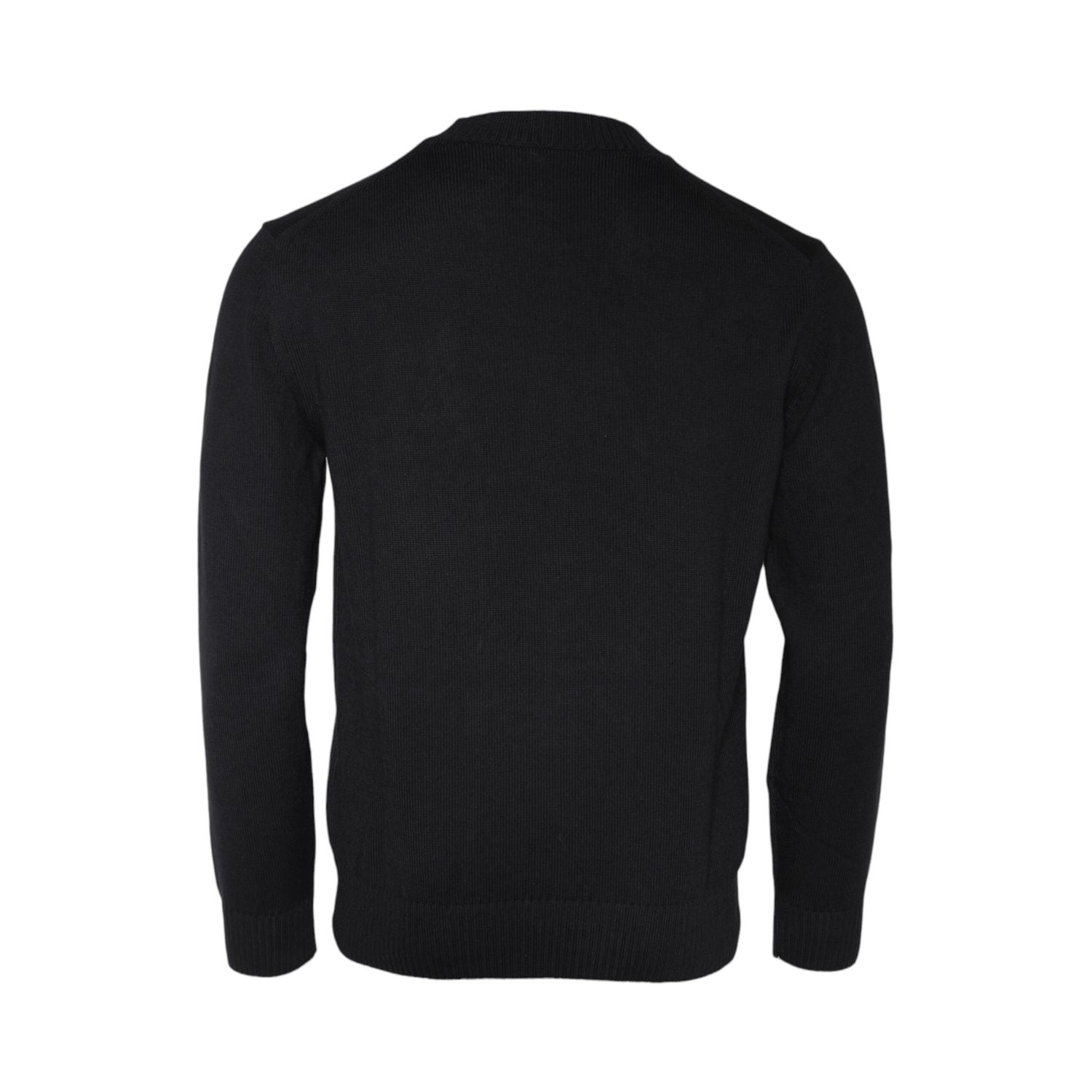 سترة فيرساتشي سوداء مطرزة بشعار ميدوسا وياقة دائرية