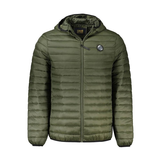 Cavalli Class Green Polyamide Men Jacket Cavalli Class