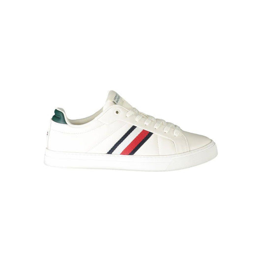 Tommy Hilfiger White Leather Men Sneaker Tommy Hilfiger