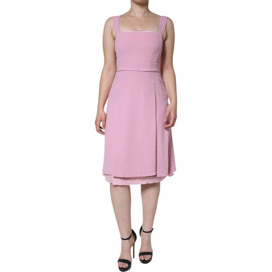 Dolce & Gabbana Pink A-line Flare Viscose Sleeveless Dress Dolce & Gabbana