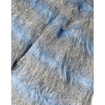 Dolce & Gabbana Light Blue Silver Jacquard A-line Midi Dress