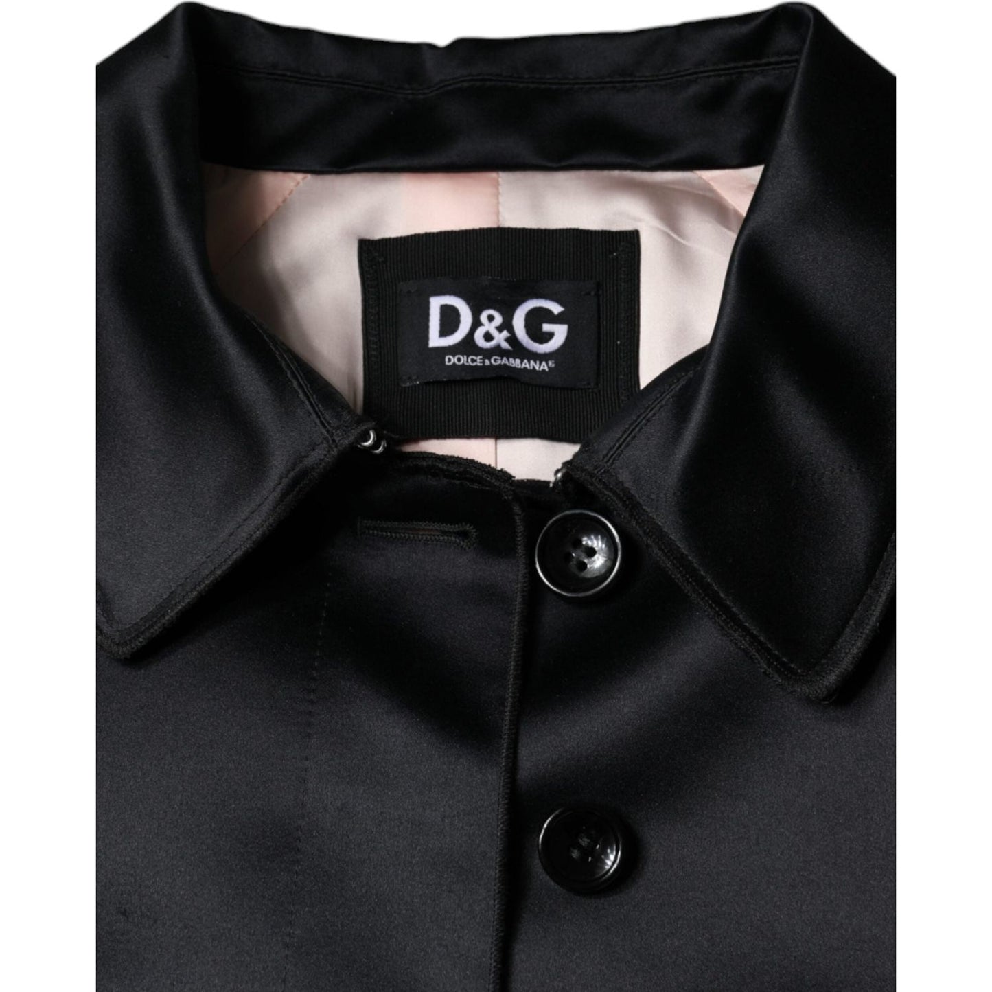 Dolce & Gabbana Black Polyester Organza Belted Coat Jacket Dolce & Gabbana