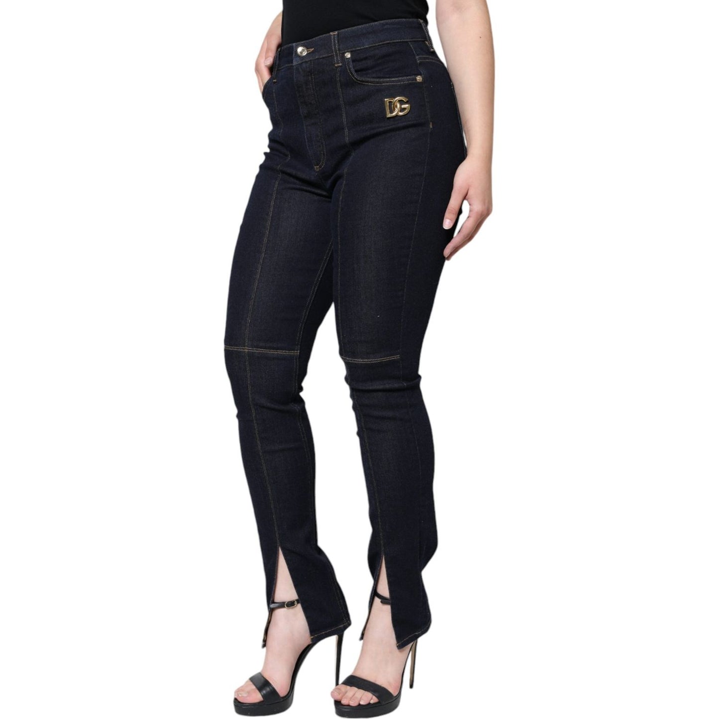 Dolce & Gabbana Black Cotton Blend Skinny Denim Jeans Dolce & Gabbana