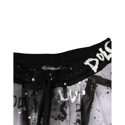 Dolce & Gabbana White See Through Logo Cropped Cargo Pants