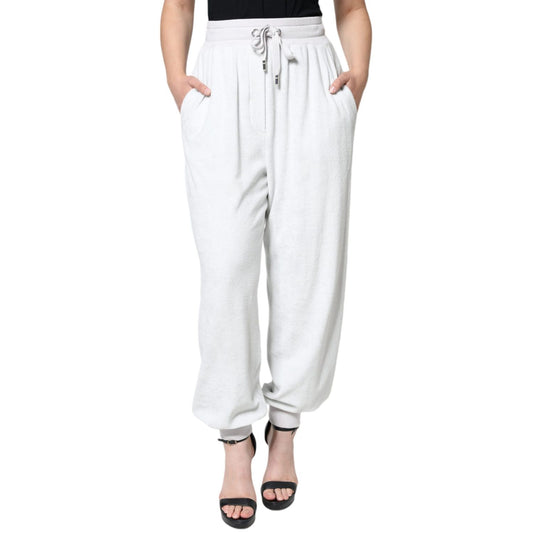 Dolce & Gabbana White Nylon Jogger Sweatpants Pants