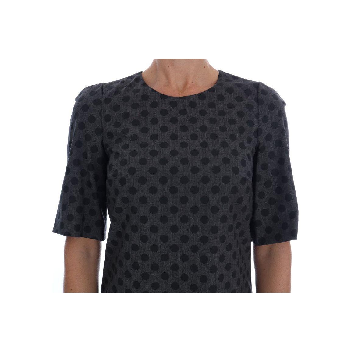 优雅圆点羊毛混纺连衣裙