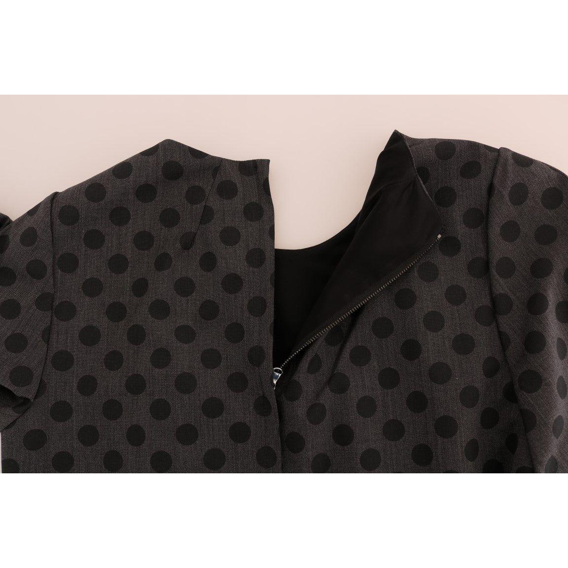 优雅圆点羊毛混纺连衣裙