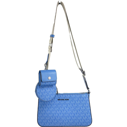 Michael Kors Jet Set Signature PVC Crossbody Tech Attachment Bag Purse Blue Michael Kors