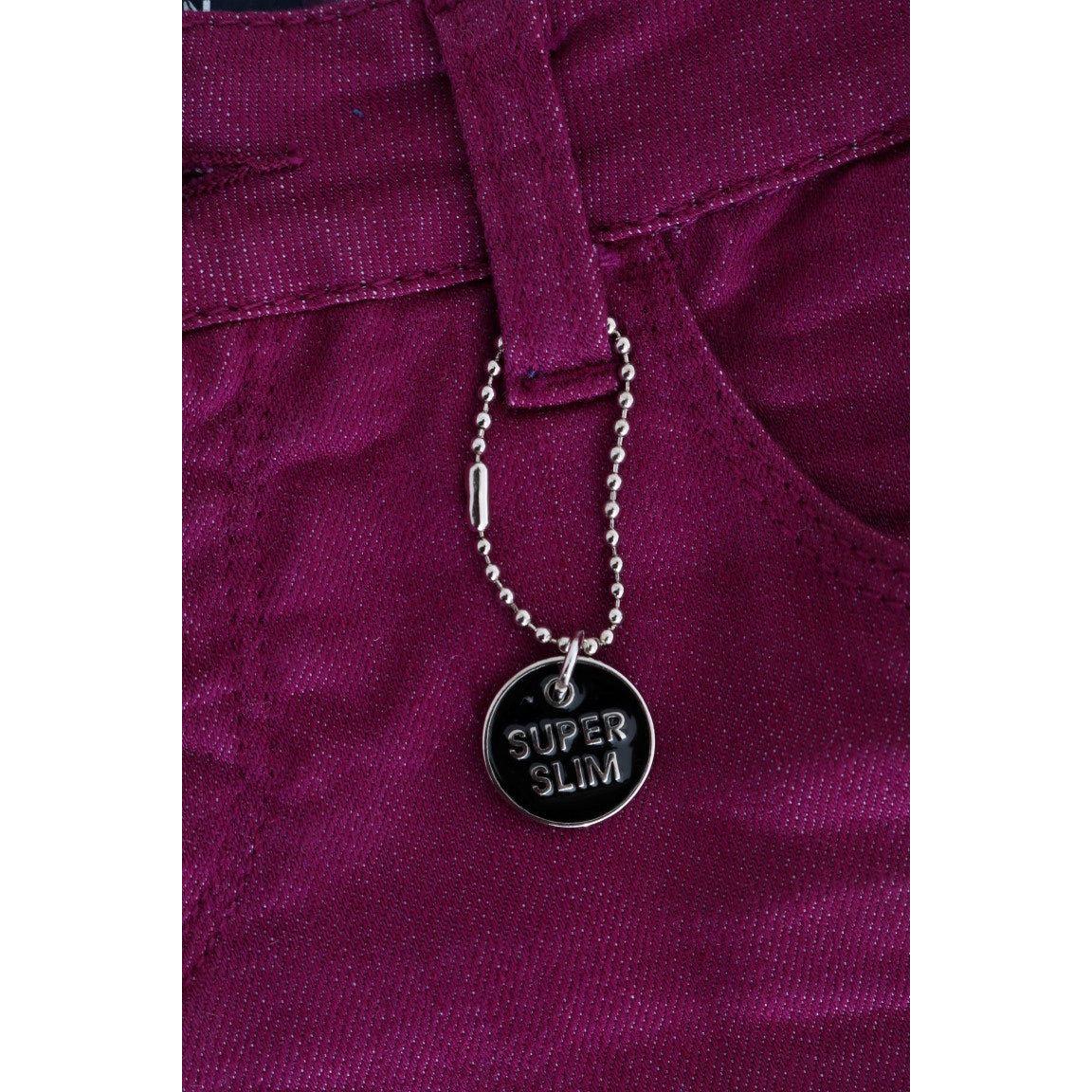 优雅紫色超修身牛仔裤