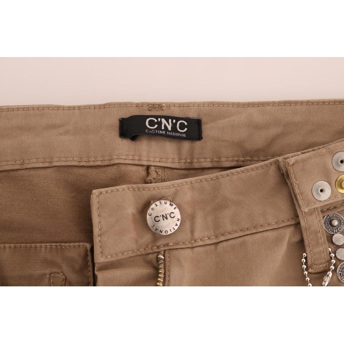 Costume National Beige Super Slim Fit Designer Jeans Jeans & Pants Costume National