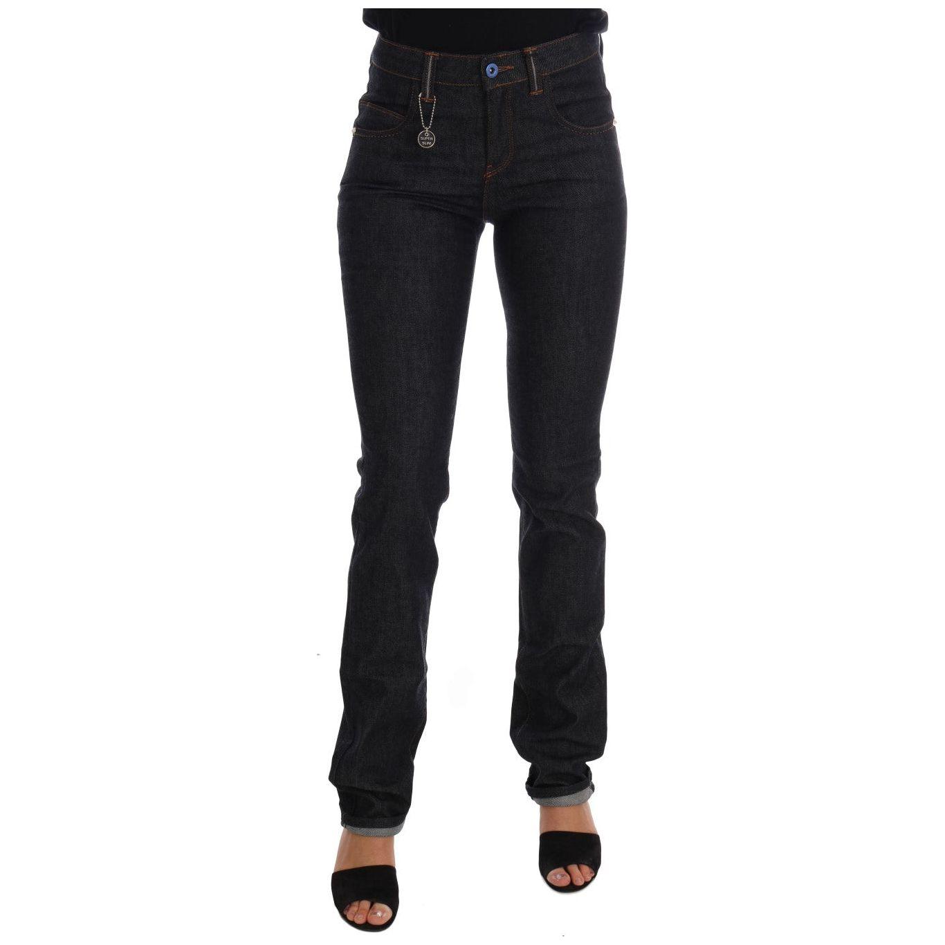 时尚深蓝色超修身牛仔裤