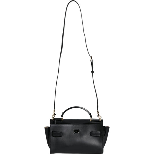 Dolce & Gabbana Black Leather SICILY Top Handle Crossbody Bag Dolce & Gabbana