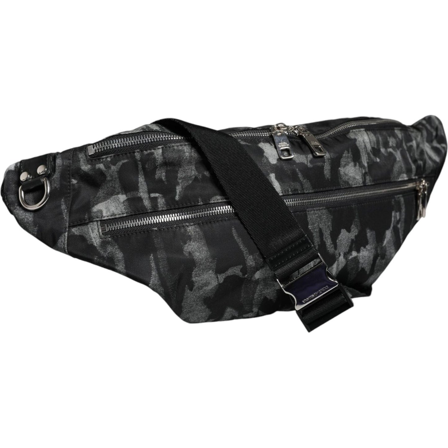 Dolce & Gabbana Black Leopard Fabric Belt Waist Fanny Pack Bag Dolce & Gabbana