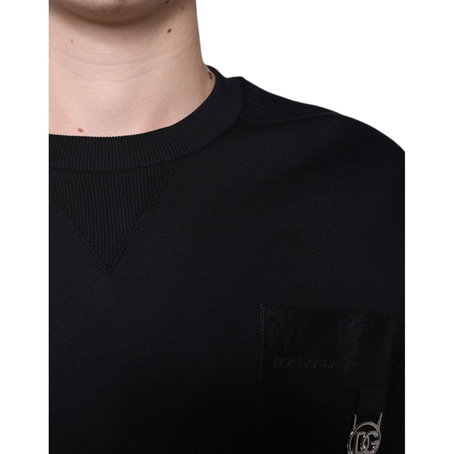 Dolce & Gabbana Black Logo Cotton Long Sleeves Sweatshirt Sweater Dolce & Gabbana