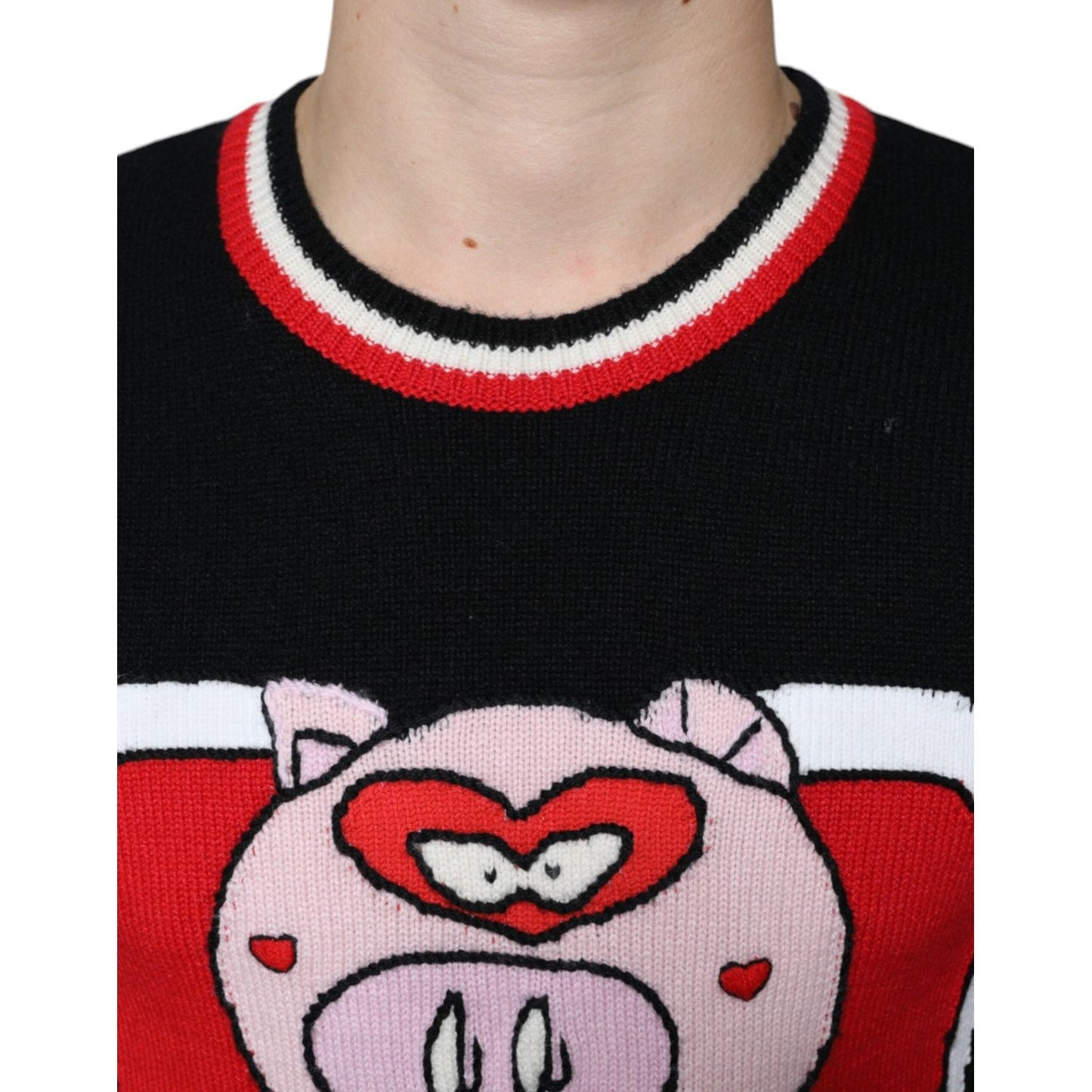 Dolce & Gabbana Black Cashmere Pig of the Year Pullover Sweater Dolce & Gabbana