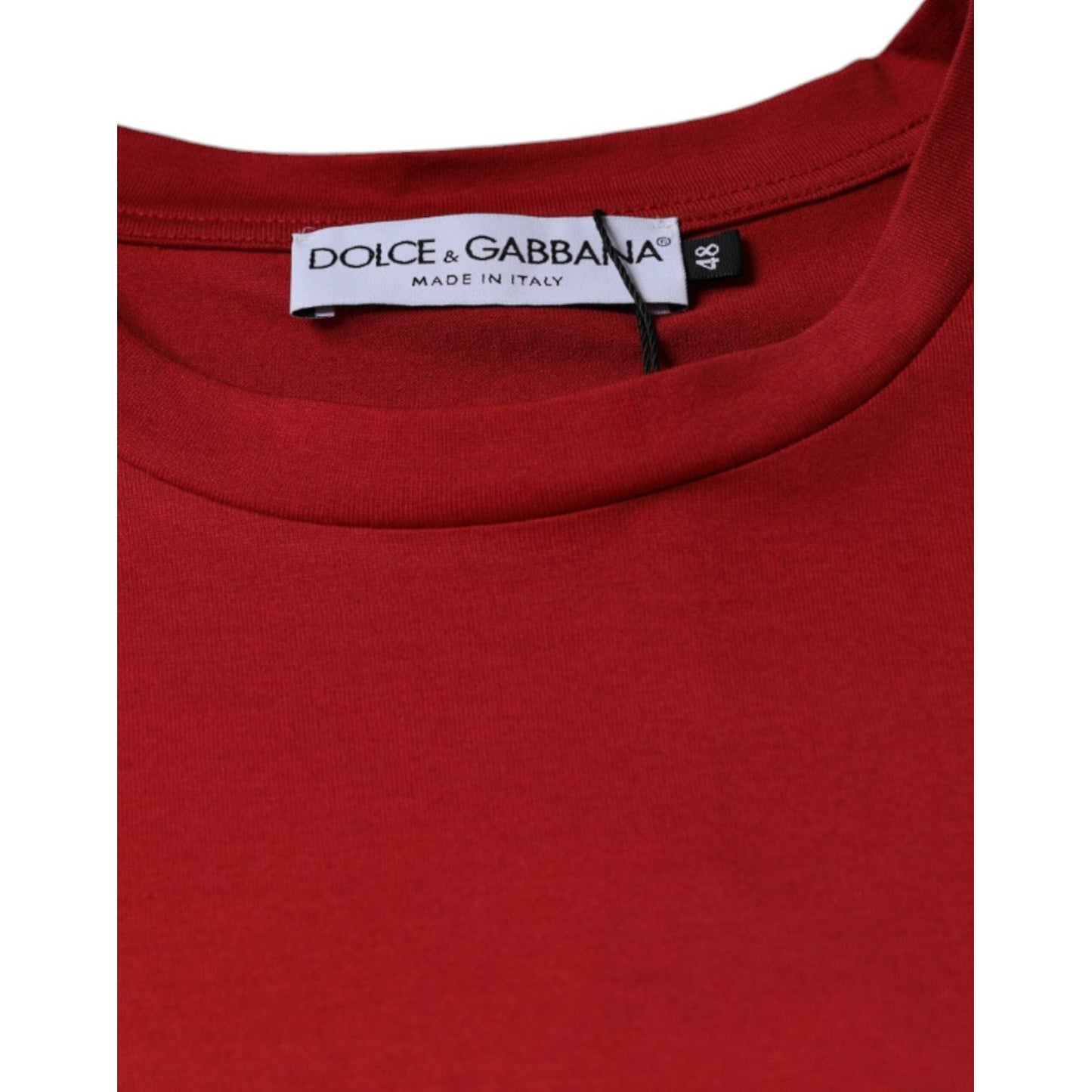 Dolce & Gabbana Red Cotton DG Logo Print Crew Neck T-shirt Dolce & Gabbana