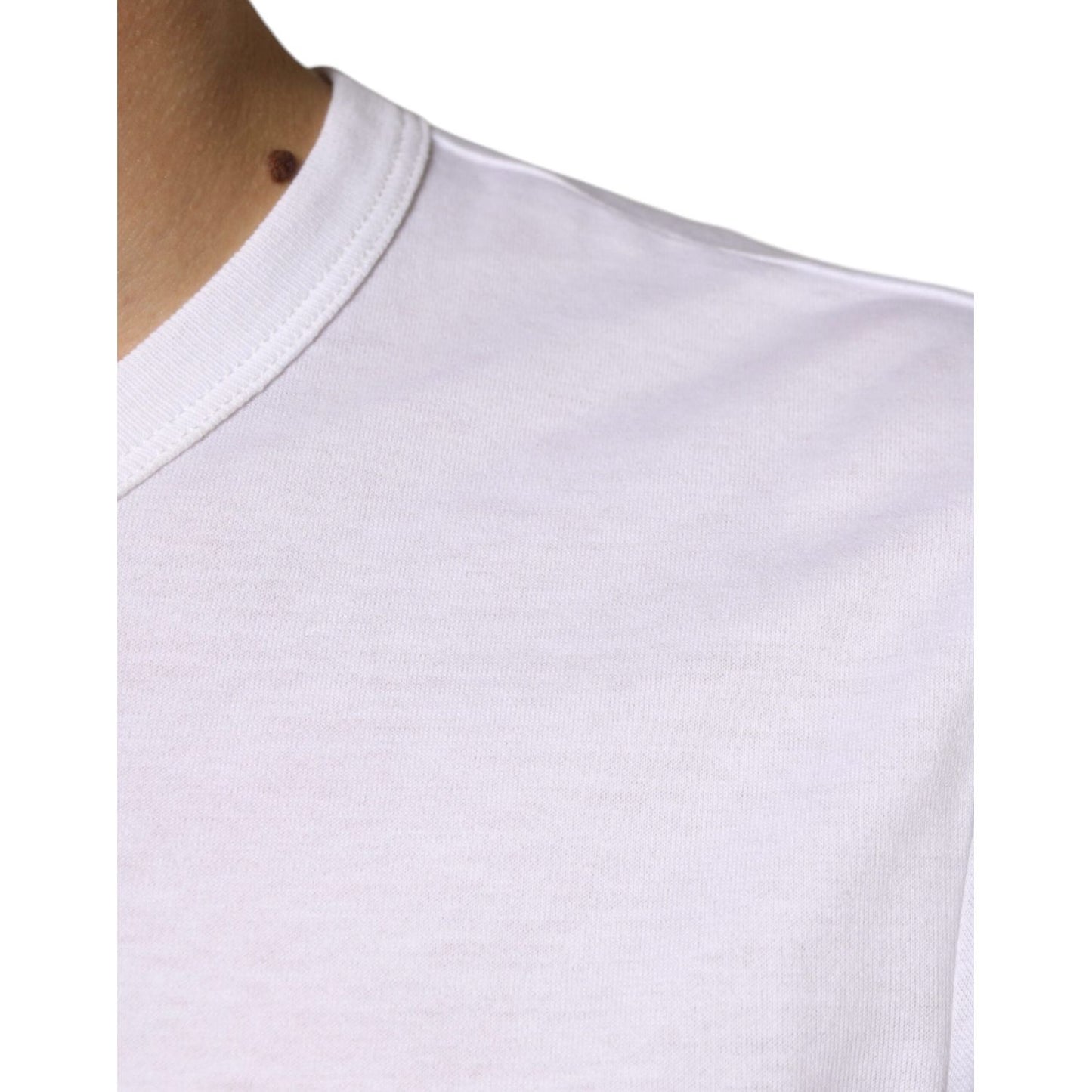 Dolce & Gabbana White Cotton Pocket Short Sleeves T-shirt Dolce & Gabbana