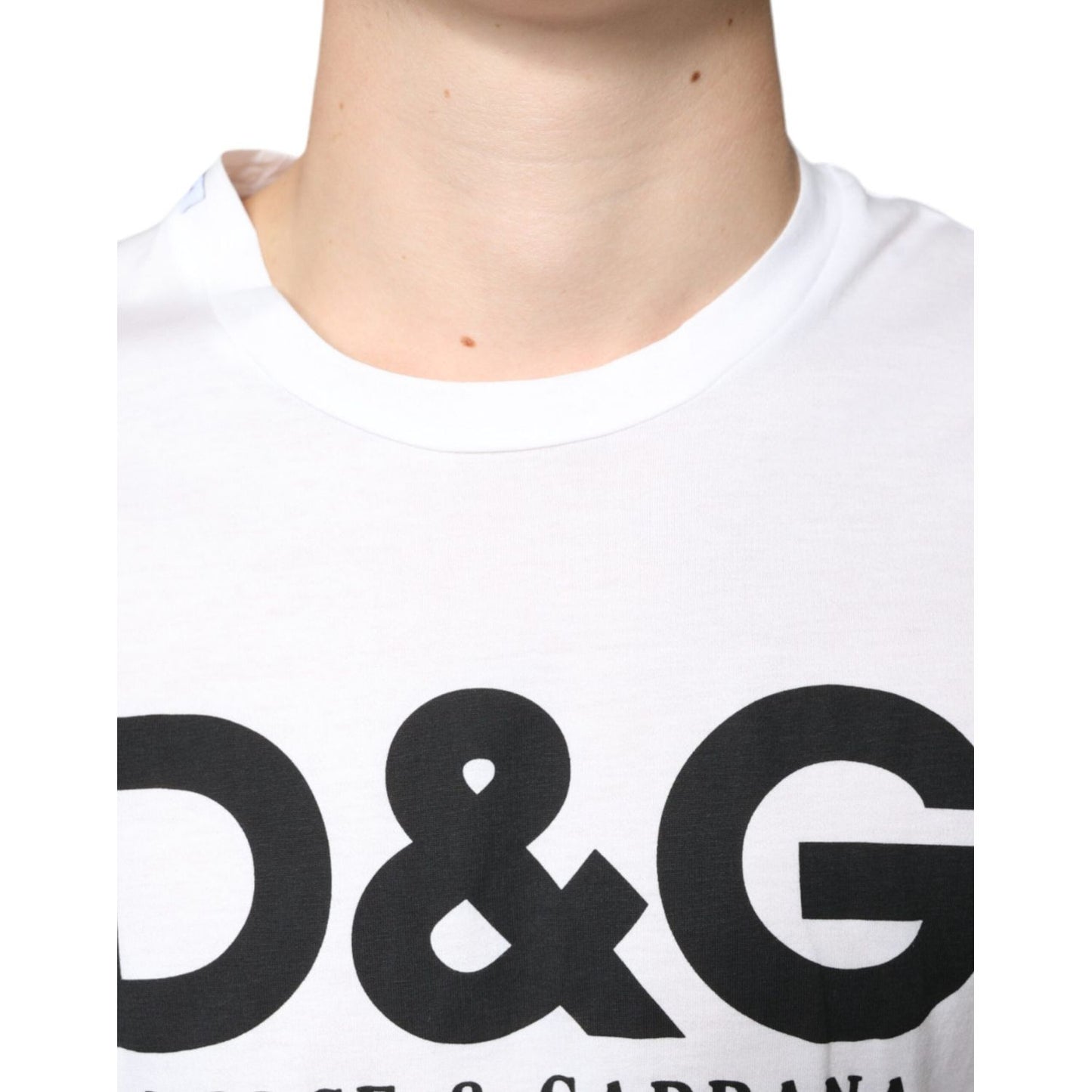 Dolce & Gabbana White Cotton DG Logo Print Casual T-shirt Dolce & Gabbana