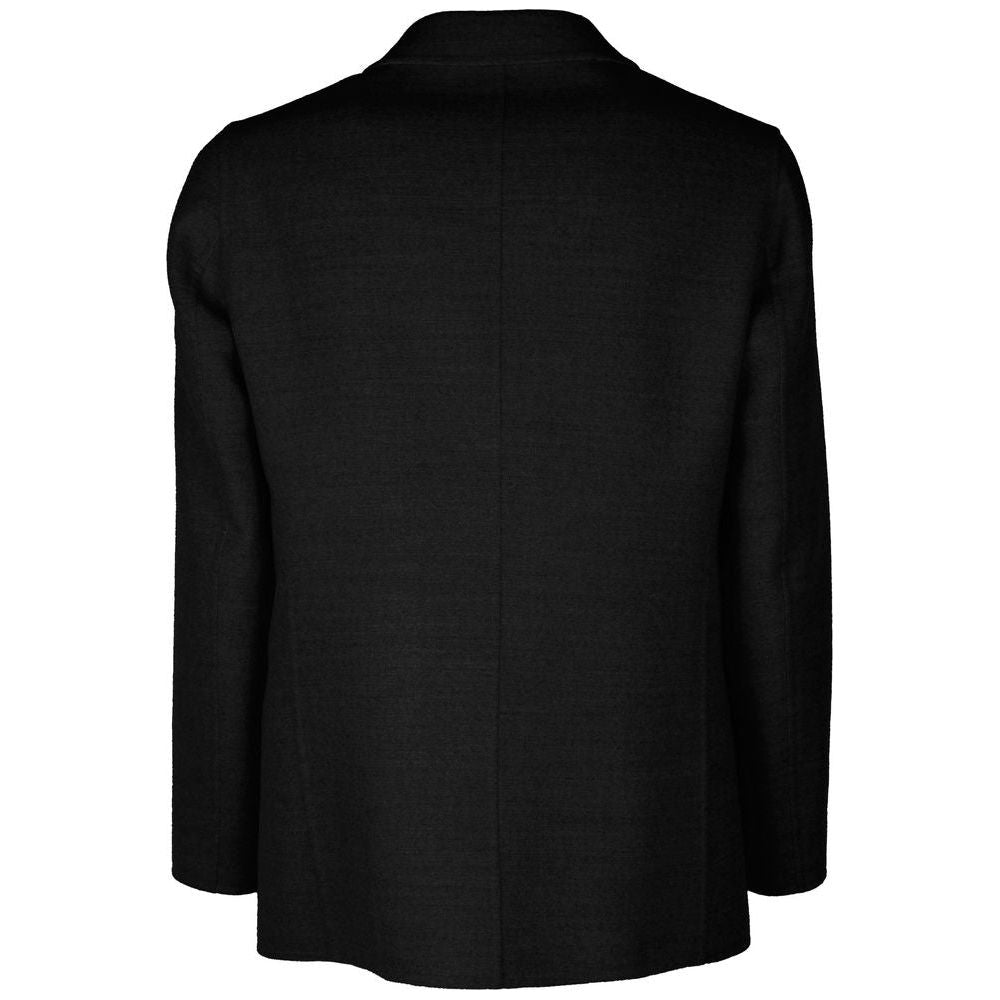 Made in Italy Black Wool Vergine Blazer Made in Italy