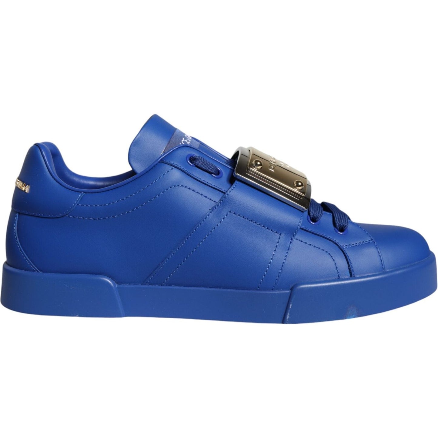 Dolce & Gabbana Blue Leather Low Top Portofino Sneakers Shoes Dolce & Gabbana