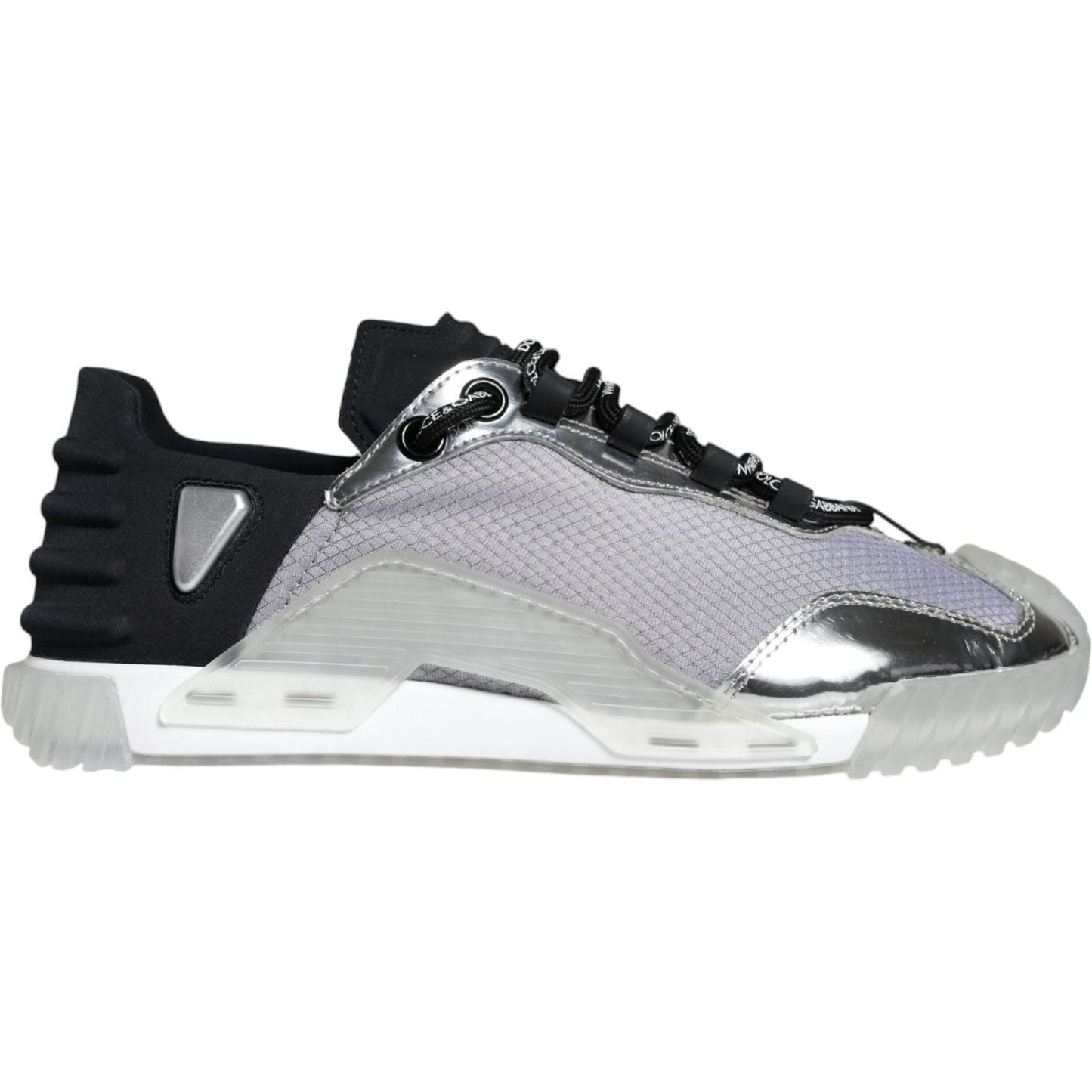 Dolce & Gabbana Silver Black Nylon NS1 Low Top Sneakers Shoes Dolce & Gabbana