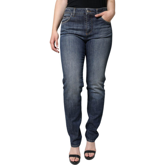 Dolce & Gabbana Dark Blue Cotton Stretch Skinny Denim Jeans Dolce & Gabbana