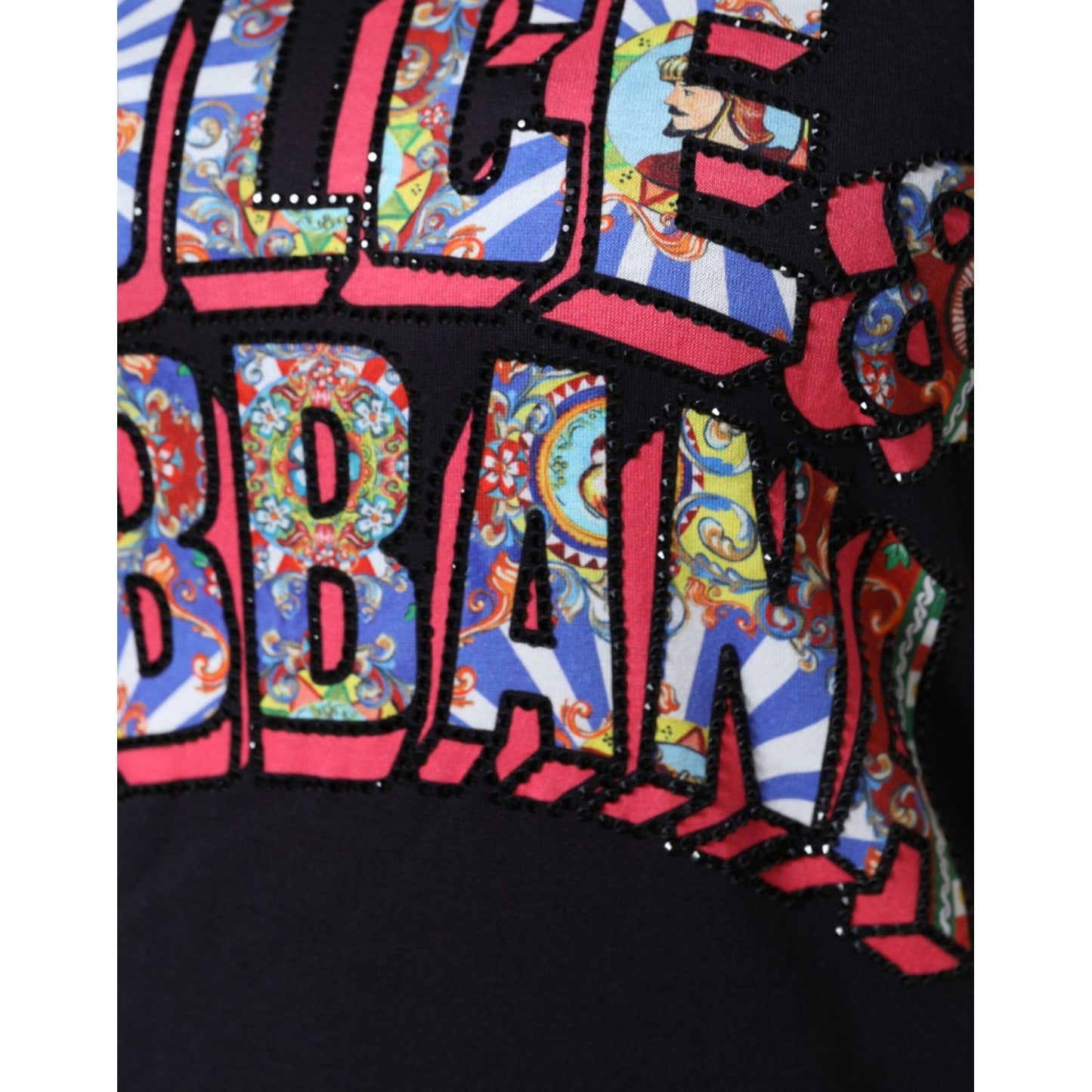 Dolce & Gabbana Black Cotton Logo Print Round Neck T-shirt Dolce & Gabbana