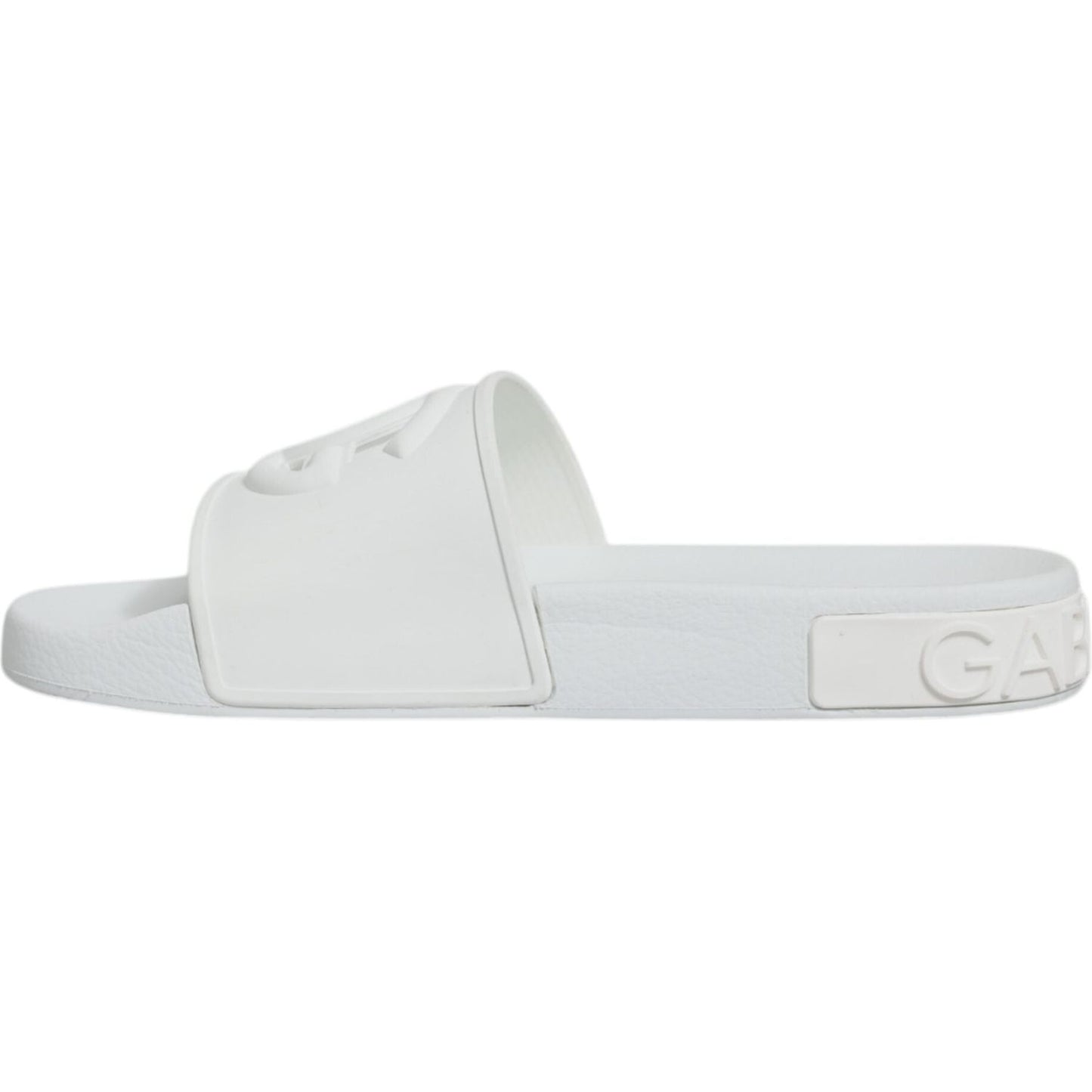 Dolce & Gabbana White Rubber Slides Sandals Beachwear Shoes Dolce & Gabbana