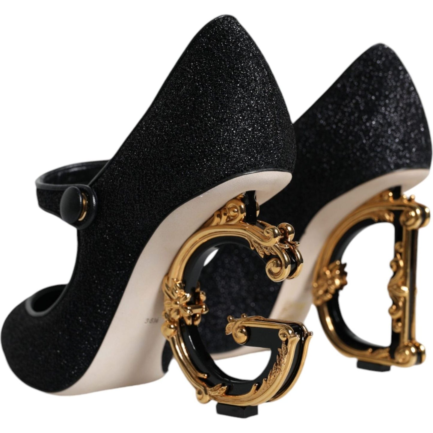 Dolce & Gabbana Black Suede Mary Jane Heel Sandals Shoes Dolce & Gabbana