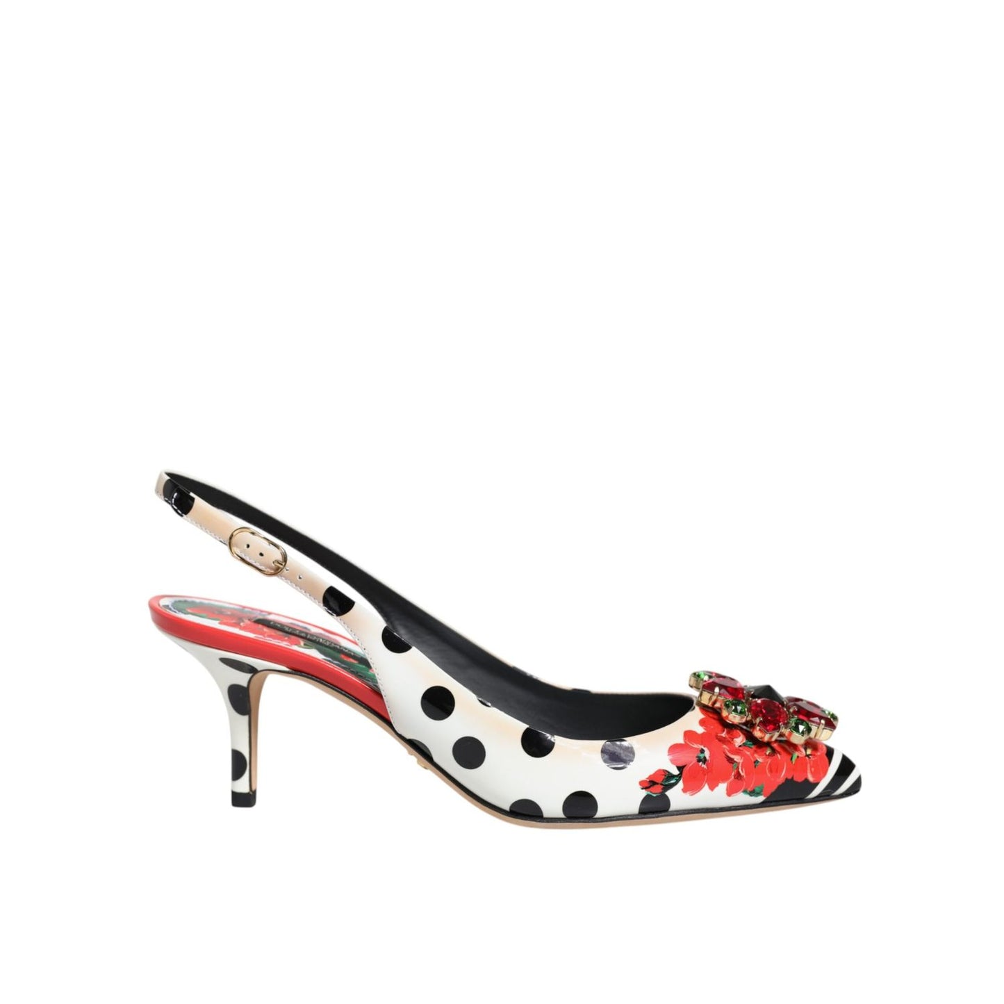 Dolce & Gabbana Multicolor Crystal Heels Slingback Shoes