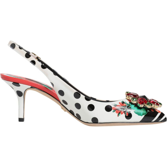 Dolce & Gabbana Multicolor Crystal Heels Slingback Shoes Dolce & Gabbana