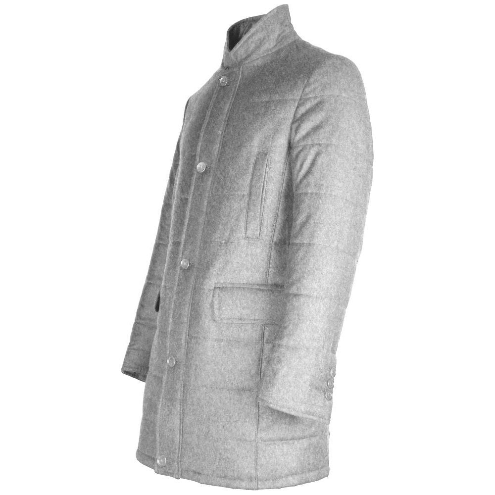 Made in Italy Gray Wool Vergine Jacket Made in Italy