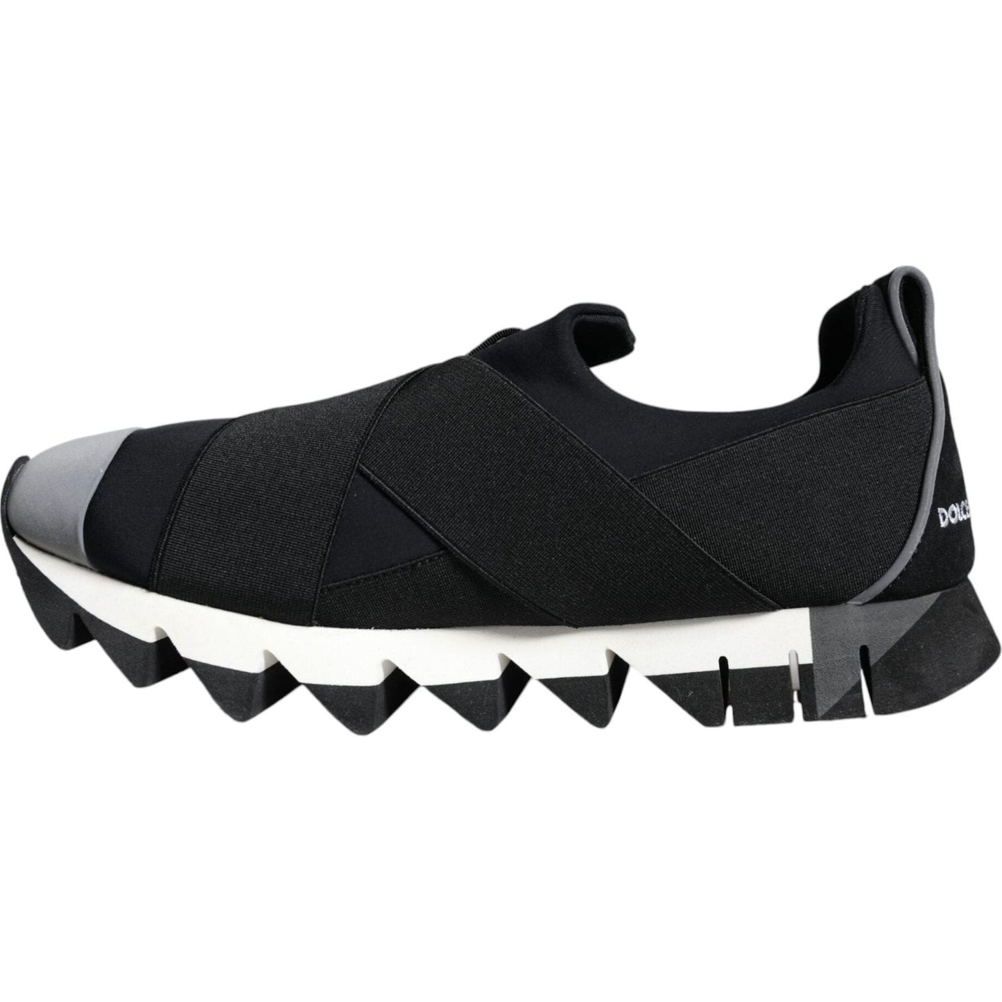 Dolce & Gabbana Black Neoprene Stretch Shark Sneakers Shoes Dolce & Gabbana