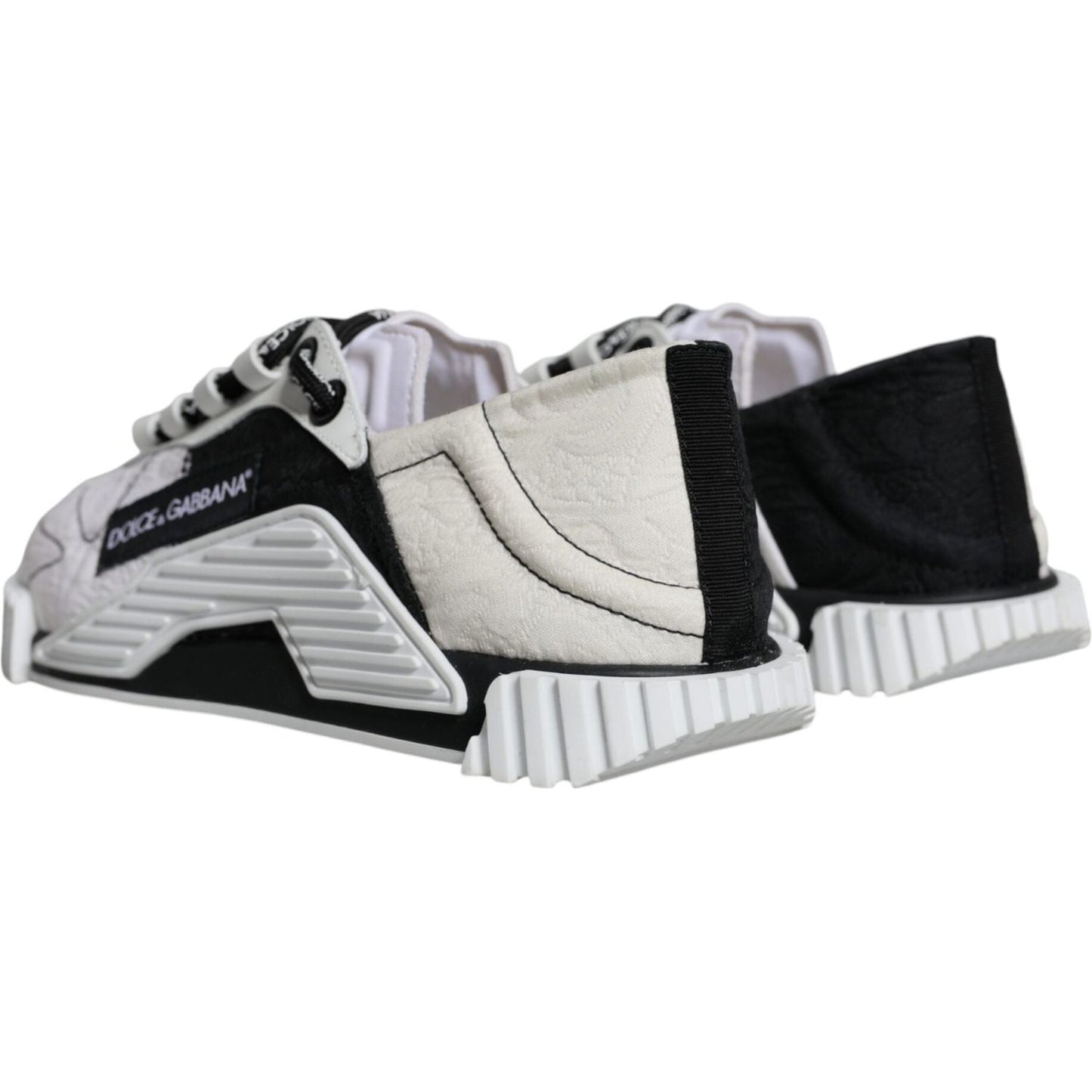 Dolce & Gabbana White Black Low Top NS1 Sneakers Shoes Dolce & Gabbana