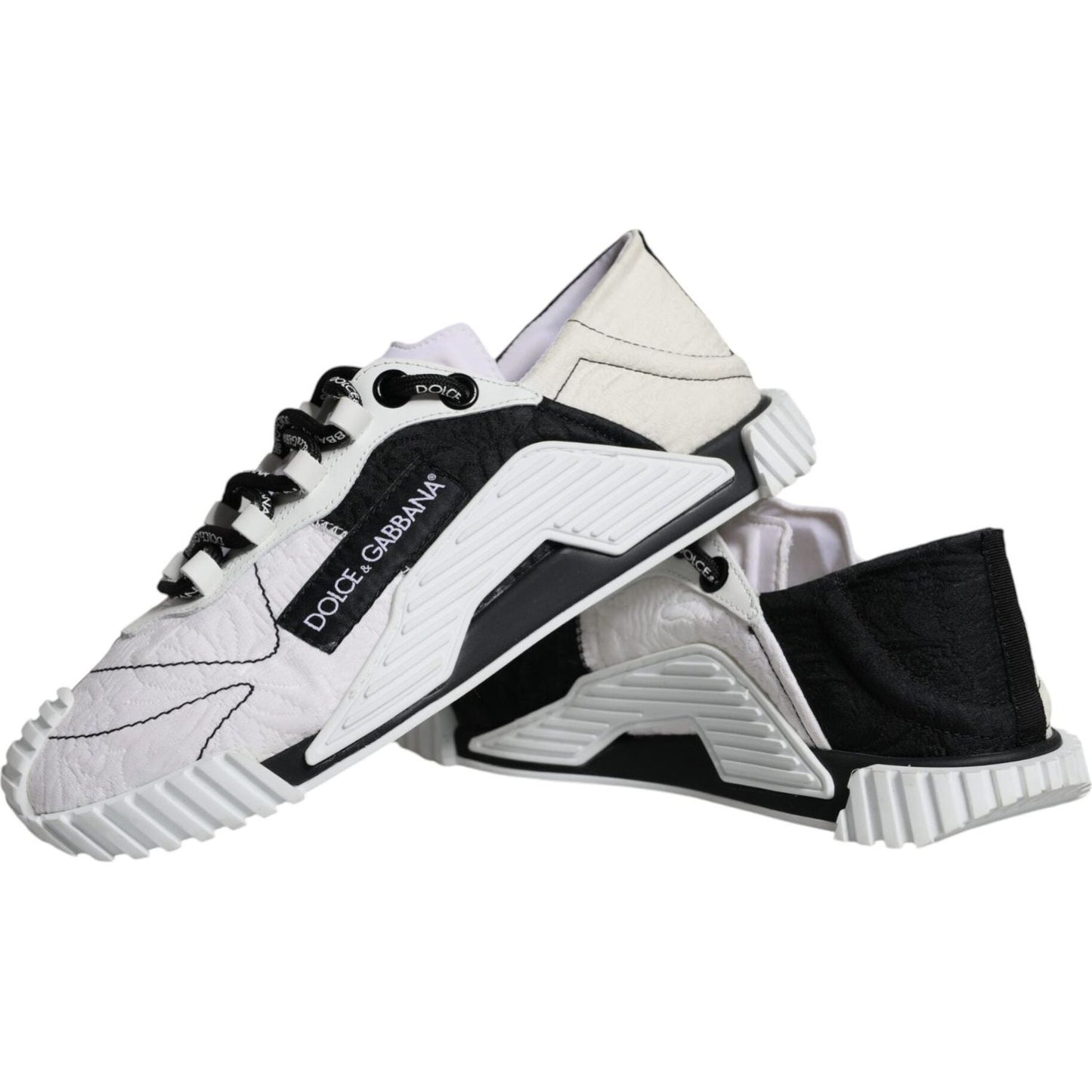 Dolce & Gabbana White Black Low Top NS1 Sneakers Shoes Dolce & Gabbana