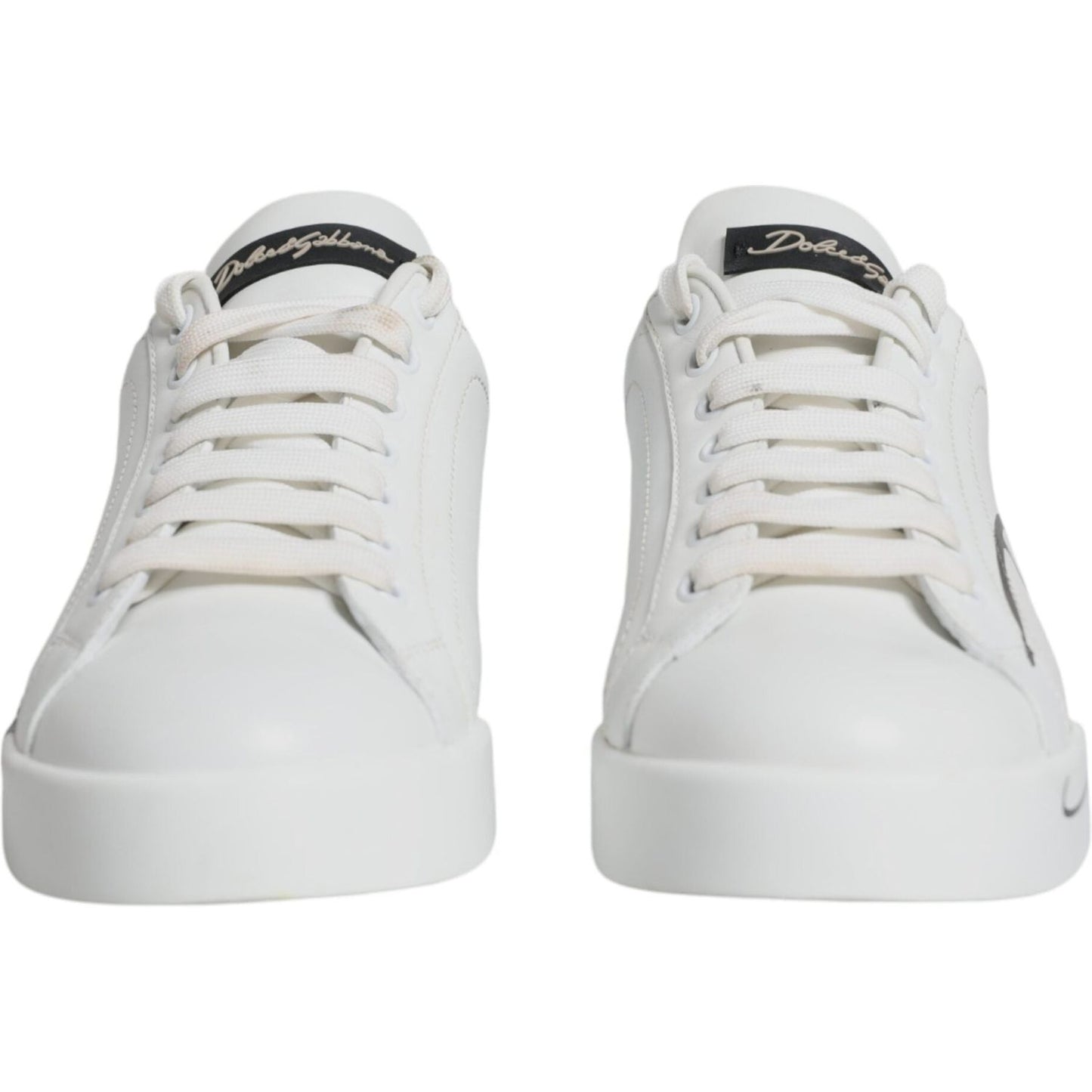 Dolce & Gabbana White Blue Portofino Low Top Sneakers Shoes Dolce & Gabbana