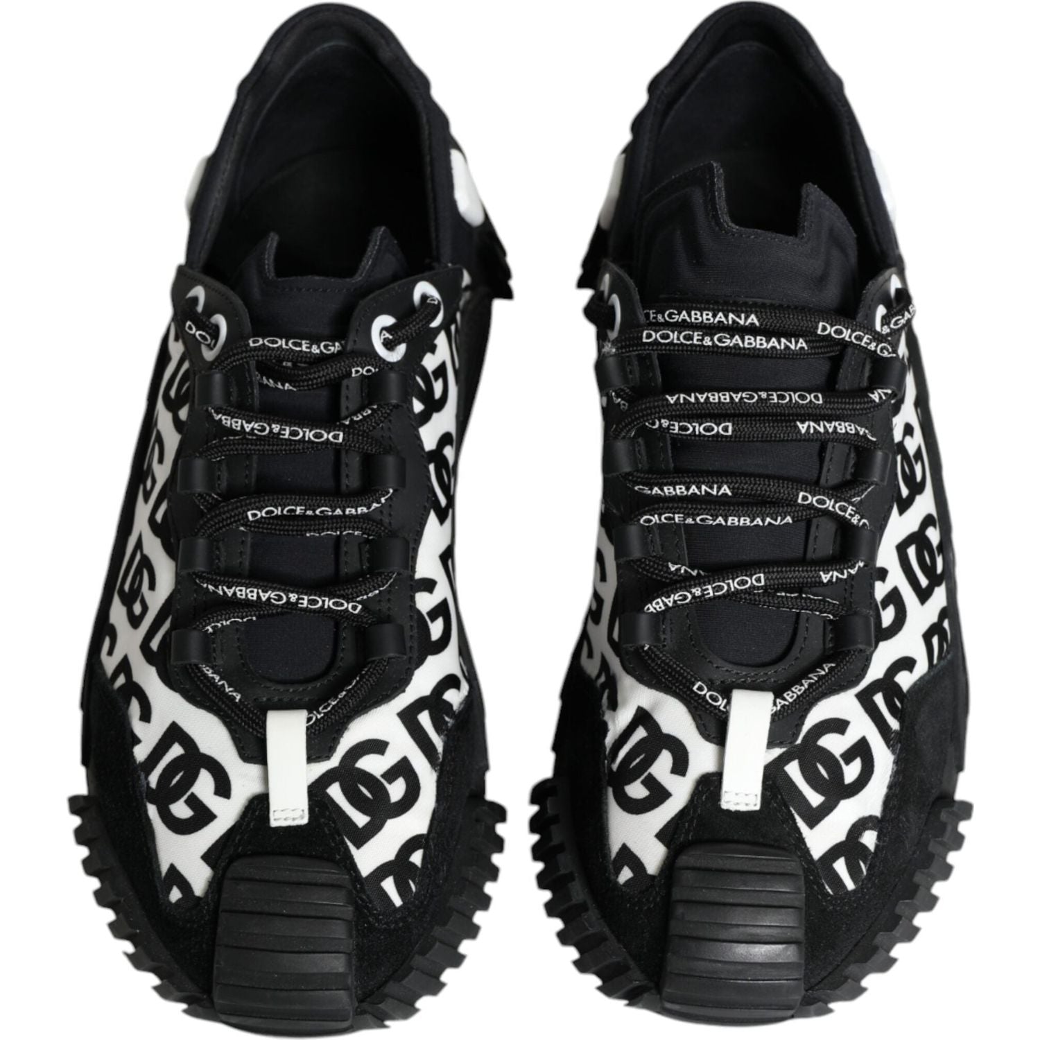 Dolce & Gabbana Black Logo Lace Up Low Top NS1 Sneakers Shoes