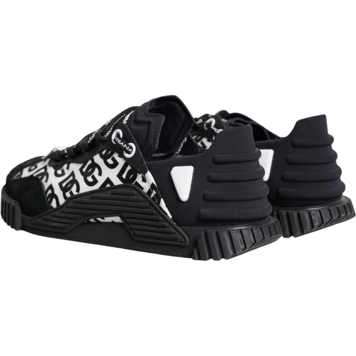 Dolce & Gabbana Black Logo Lace Up Low Top NS1 Sneakers Shoes