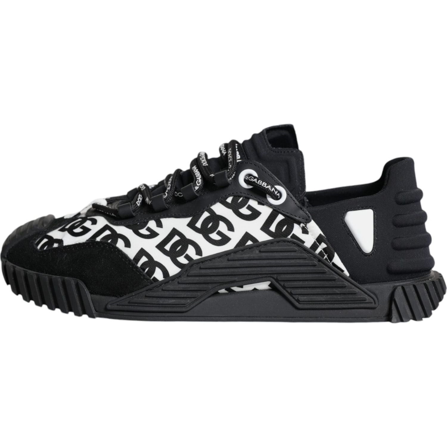 Dolce & Gabbana Black Logo Lace Up Low Top NS1 Sneakers Shoes