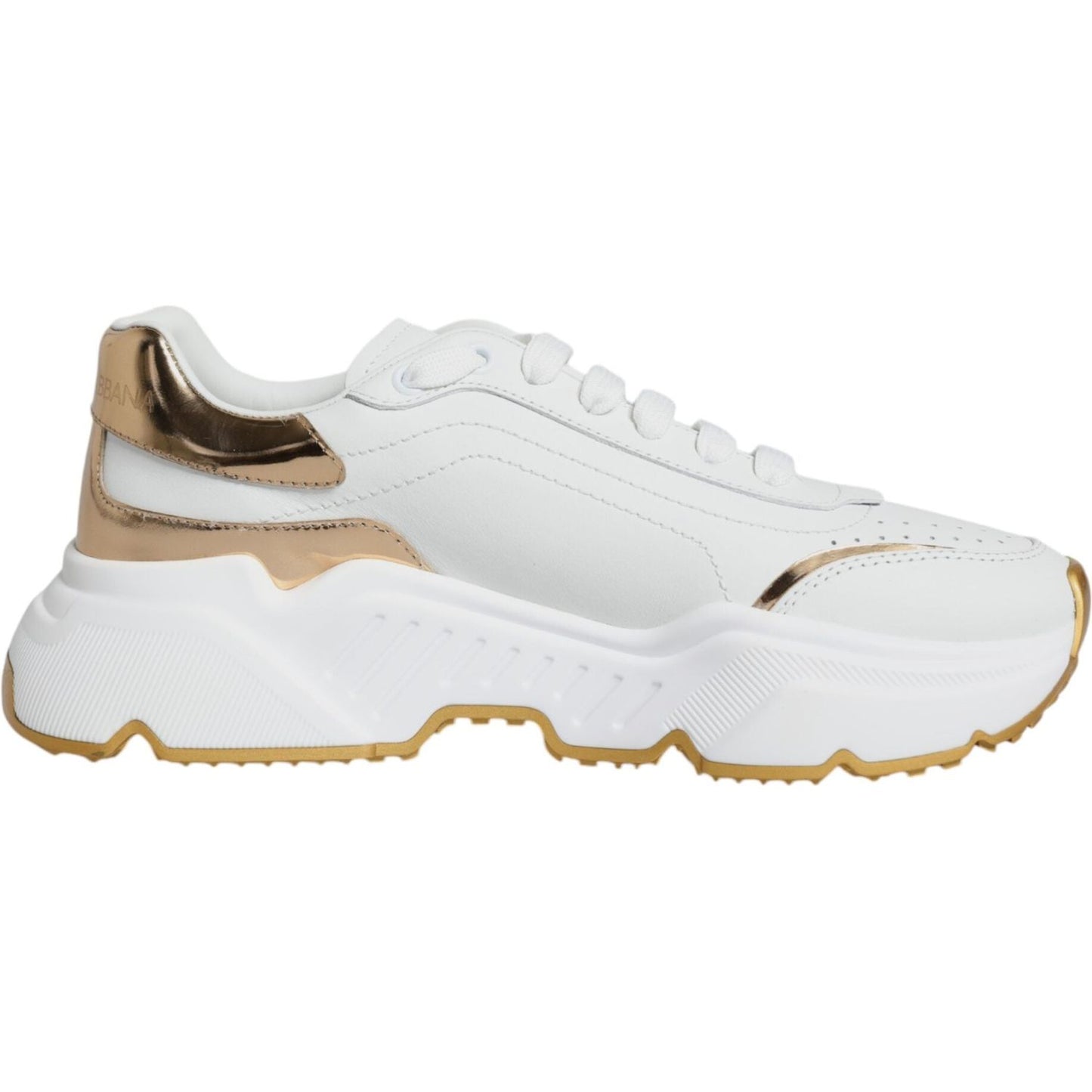 Dolce & Gabbana Gold White Daymaster Low Top Sneakers Shoes Dolce & Gabbana