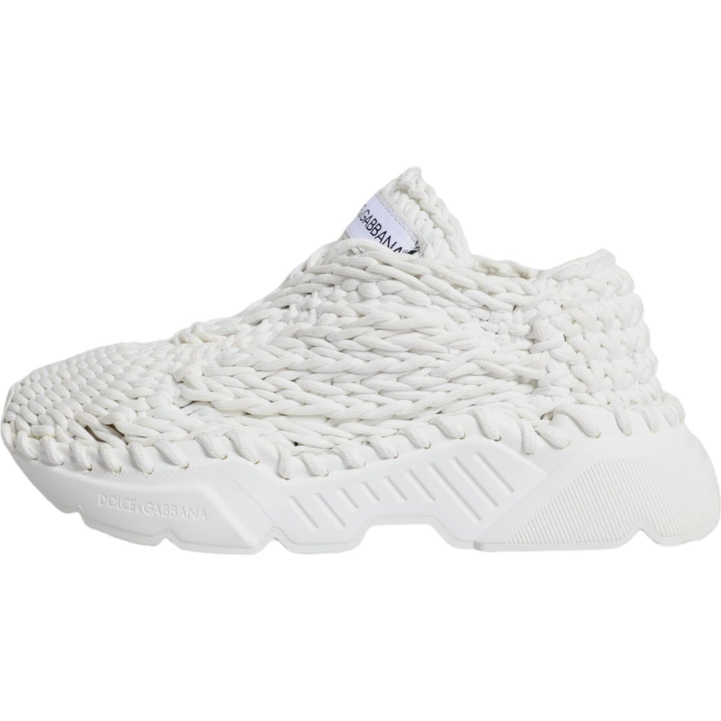 Dolce & Gabbana White Knitted Daymaster Sneakers Shoes Dolce & Gabbana